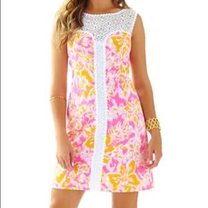 Lilly Pulitzer Sofia Lace Shift Dress Kir Royal Pink Ooh La La Size 00